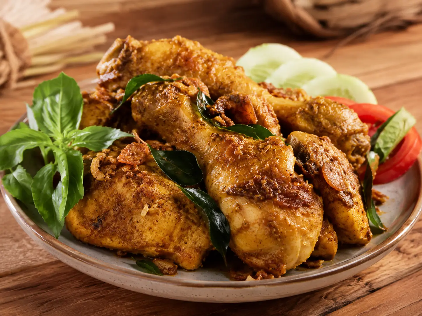 Ayam dengan bumbu rempah